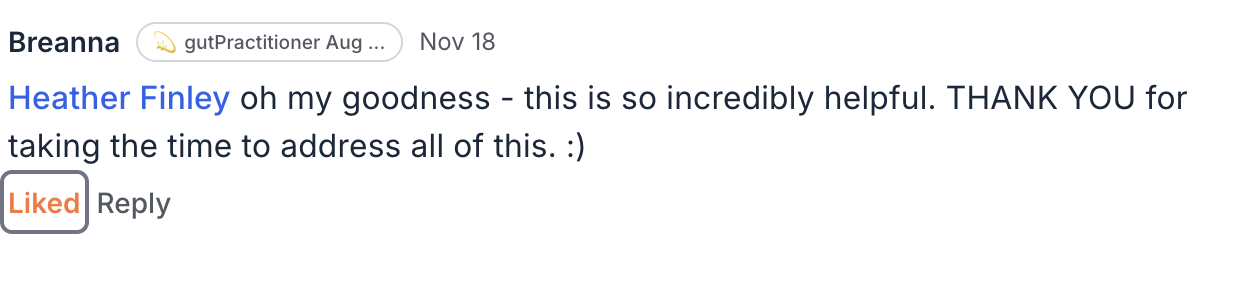 Screenshot 2025-12-01 at 2.43.07 PM Testimonial for Dr. Heather Finley, gut health expert for gutPractiioner program